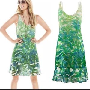 Cabi the Castaway tropical cute trendy green lightweight dress